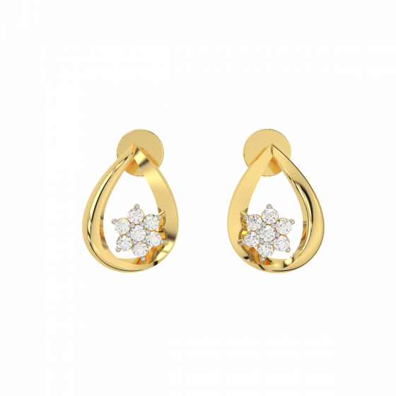 Flower Pot Diamond Earrings