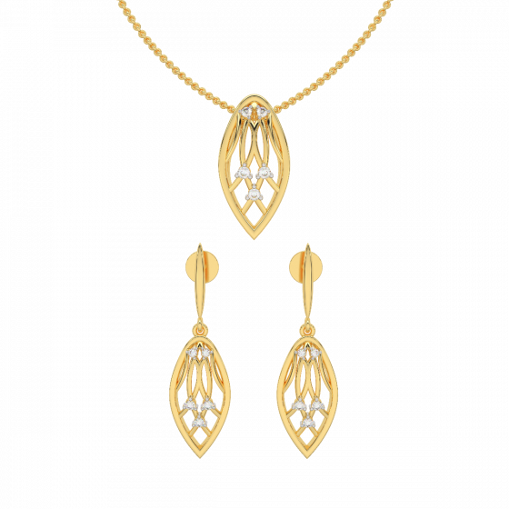 Twinkle Drops Diamond Pendant Set