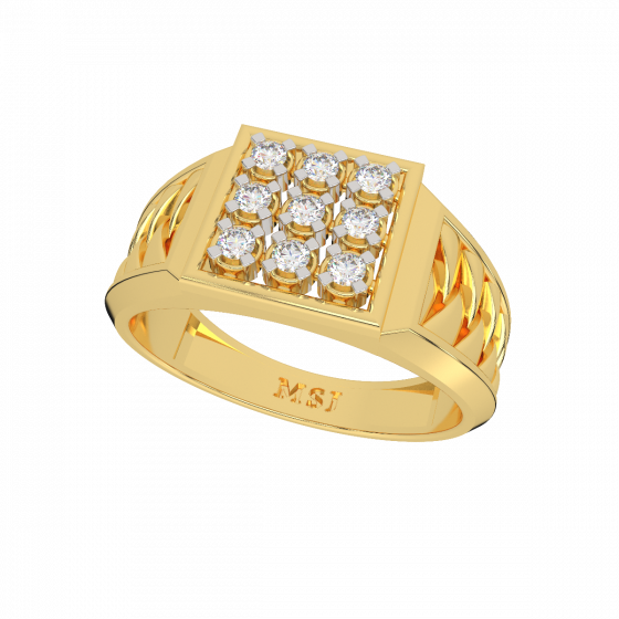The Perfect Nine Gold Diamond Men's Ring