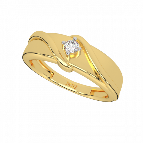 The Glitter Pop Gold Diamond Men's Ring