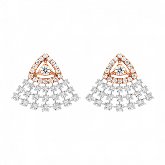 Pyramid-Diamond Earrings