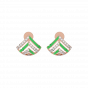 Diamond and Gold Christmas Enamel Earring