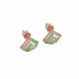 Diamond and Gold Christmas Enamel Earring