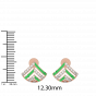 Diamond and Gold Christmas Enamel Earring