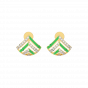 Diamond and Gold Christmas Enamel Earring