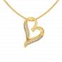 The Dazzle Heart Gold Diamond Heart Pendant