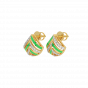Diamond and Gold Christmas Enamel Earring