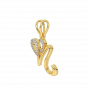 Letter N Heart Gold Diamond Pendant