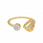 Christmas Moon Star Ring in Gold and Diamond