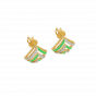Diamond and Gold Christmas Enamel Earring