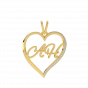 Get It Customized Couple Initials Gold Diamond Pendant