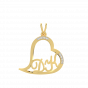 The Customized Couple Initials Gold Diamond Heart Pendant