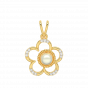 The Inflorescence Gold Diamond Pearl Pendant