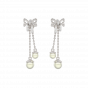 Knotty Danglers Gold Diamond & Pearl Earring