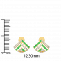 Diamond and Gold Christmas Enamel Earring