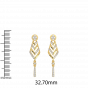 Diamond and Gold Christmas Tree Earrings