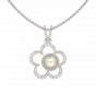 The Inflorescence Gold Diamond Pearl Pendant