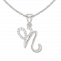 Letter N Heart Gold Diamond Pendant