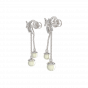 Knotty Danglers Gold Diamond & Pearl Earring