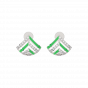 Diamond and Gold Christmas Enamel Earring