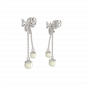 Knotty Danglers Gold Diamond & Pearl Earring