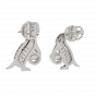 So Fluffy! Gold Diamond Pearl Earrings