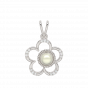 The Inflorescence Gold Diamond Pearl Pendant