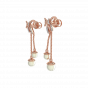 Knotty Danglers Gold Diamond & Pearl Earring