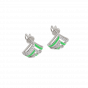Diamond and Gold Christmas Enamel Earring