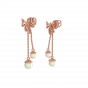 Knotty Danglers Gold Diamond & Pearl Earring