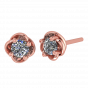 Golden Petals Diamond Stud Earrings