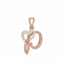 Letter P Heart Gold Diamond Pendant