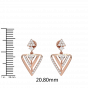 Diamond and Gold Christmas Triangle Earring