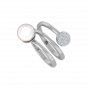 The Pearl Curls Gold Diamond & Pearl Ring
