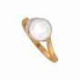 The Pearl Pebble Gold Diamond & Pearl Ring