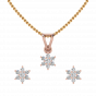 The Floral Spangle Diamond Pendant Set