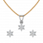 The Floral Spangle Diamond Pendant Set