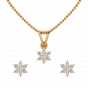 The Floral Spangle Diamond Pendant Set