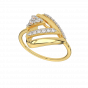 Diamond and Gold Christmas Triangle Ring