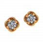 Golden Petals Diamond Stud Earrings
