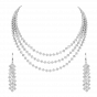 Bridal Gold & Diamond Three Liner Necklace Set