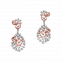 Designer Gold & Diamond Necklace Set With Oval N Pear Motifs