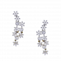 Designer Gold & Diamond Necklace Set With Floral & Round Motifs