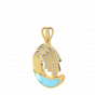 Life Is A Wave Gold Diamond Pendant With Enamel