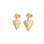 Diamond and Gold Christmas Triangle Earring