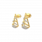 Christmas Tree Diamond and Gold Earring