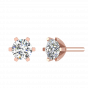 A Quarter Carats Solitaire Diamond Earrings Studs