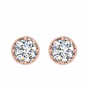 A Quarter Carats Solitaire Diamond Earrings Studs