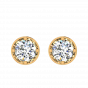 A Quarter Carats Solitaire Diamond Earrings Studs