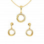 The Half Rounds Diamond Pendant Set